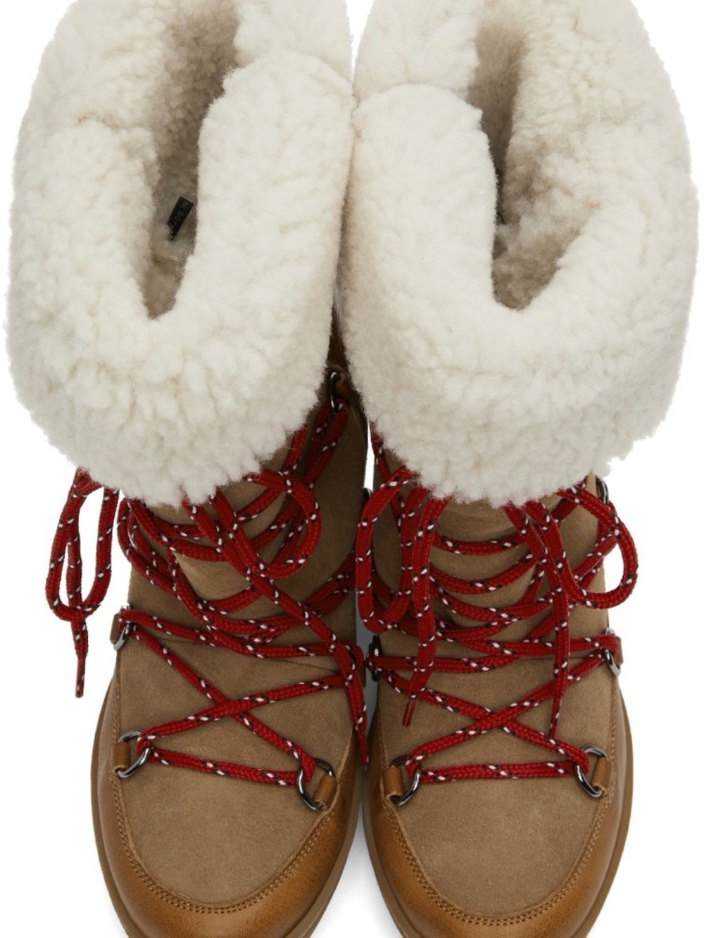 NEW Isabel Marant Tan Suede Shearling-Trim Winter Boots